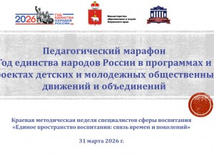 Педагогический марафон «Год единства народов России в  проектах детских  общественных движений и объединений»