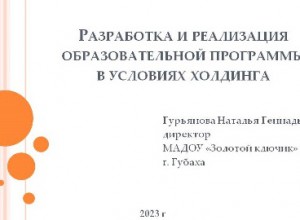 Разработка и реализация образовательной программы в условиях холдинга